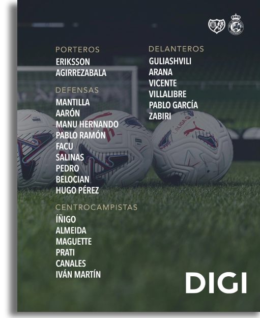 Convocatoria Rayo Vallecano-Racing