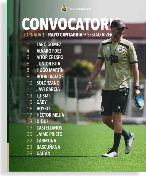 Convocatoria Rayo Cantabria-Sestao