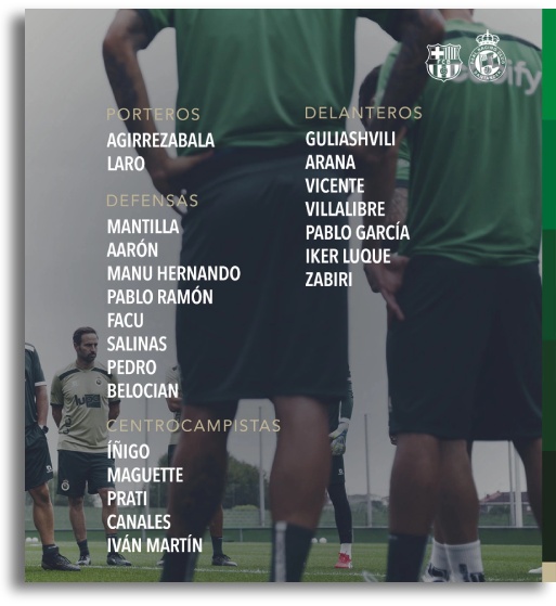 Convocatoria Racing de Santander - FC Barcelona