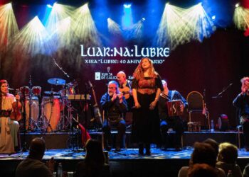 Luar Na Lubre durante un concierto de su gira