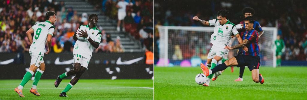Momentos del partido Barcelona-Racing