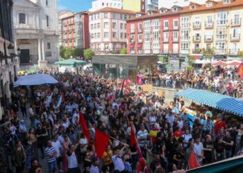 Manifestación antifascista en Santander