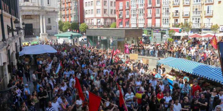 Manifestación antifascista en Santander