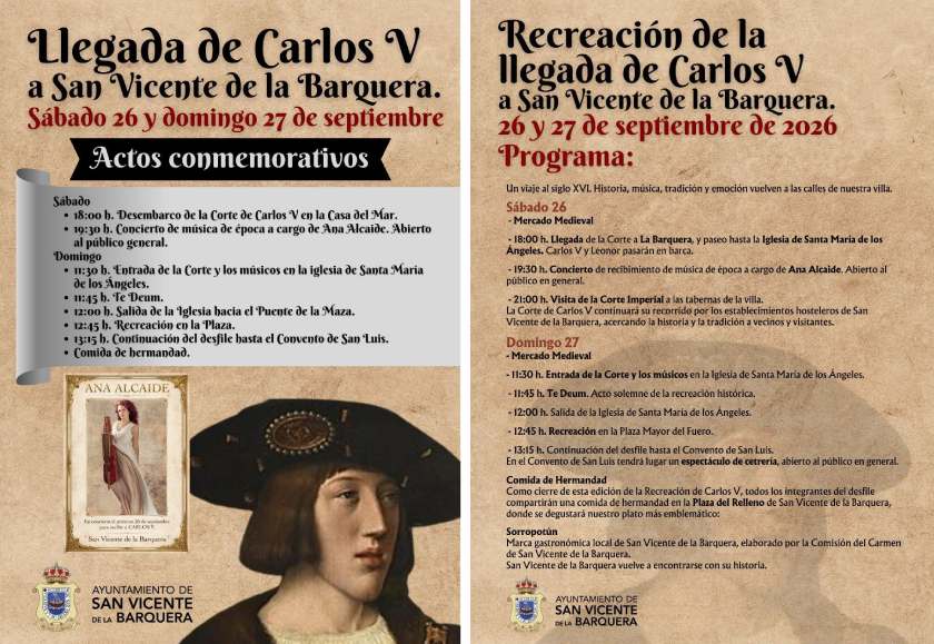 Programa actos desembarco Carlos V 