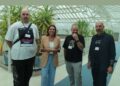 Carteros y trabajadores de Correos con Paula Fernández Viaña