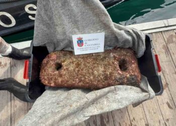Ancla lítica recuperada en Castro Urdiales