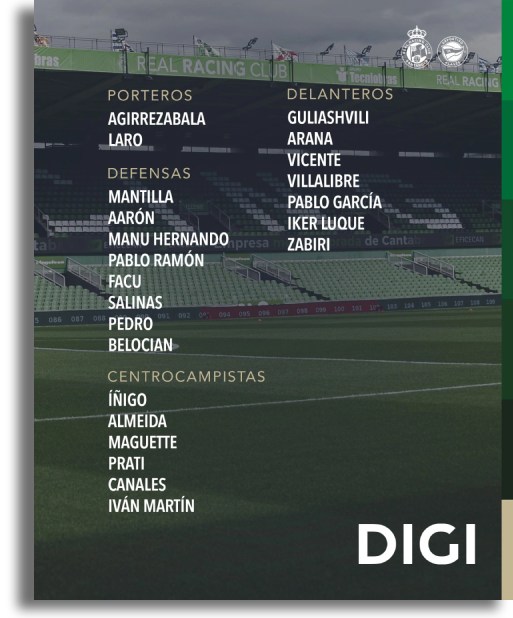 Convocatoria Racing-Alaves