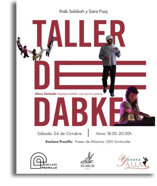 Cartel del taller de danza palestina en Santander