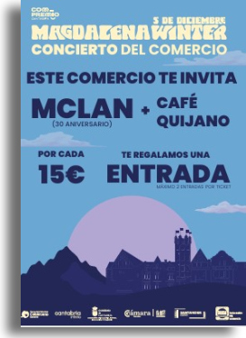 Cartel concierto comercio 5 diciembre