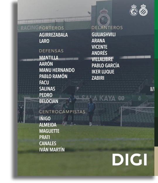 Convocatoria Racing-Espanyol