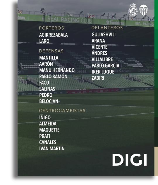 Convocatoria Racing-Valencia