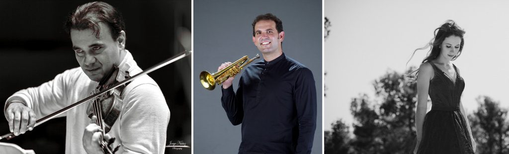  A. Segal al piano, M. García Vaquero a la trompeta y G. Szabó  en el Palacio de Festivales
