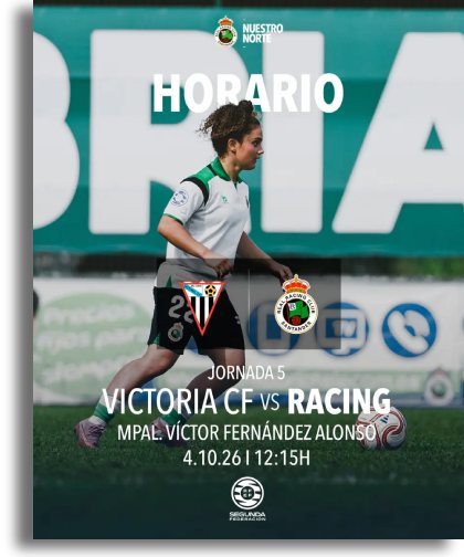Cartel partido Victoria- Racing